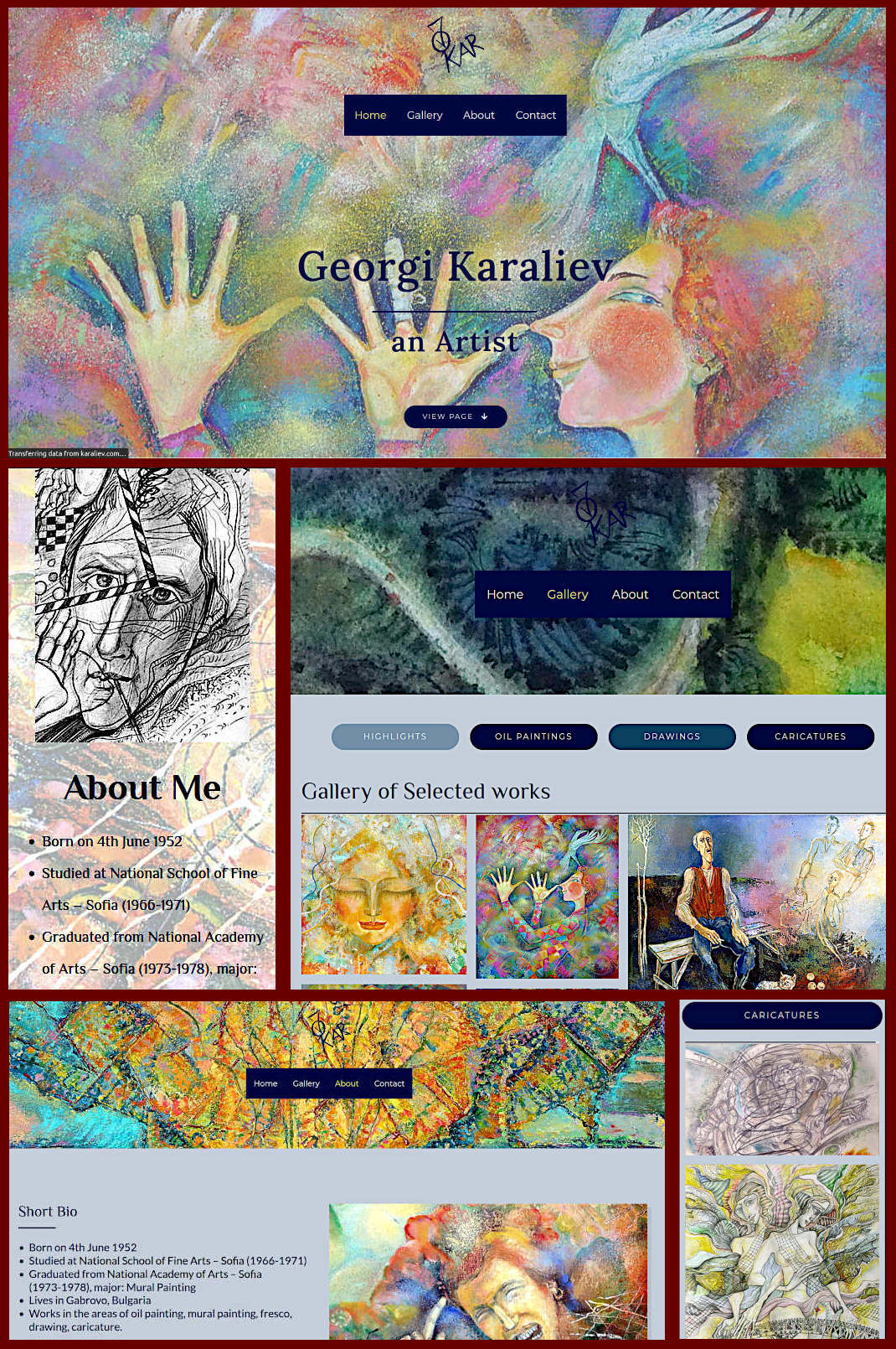 composite image of screenshots from project karaliev.com